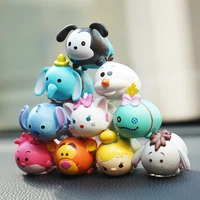 10pcsset cute cartoon mickey mouse creative tsum tsum stacker doll car pendulum accessories doll kids toys with car sticker