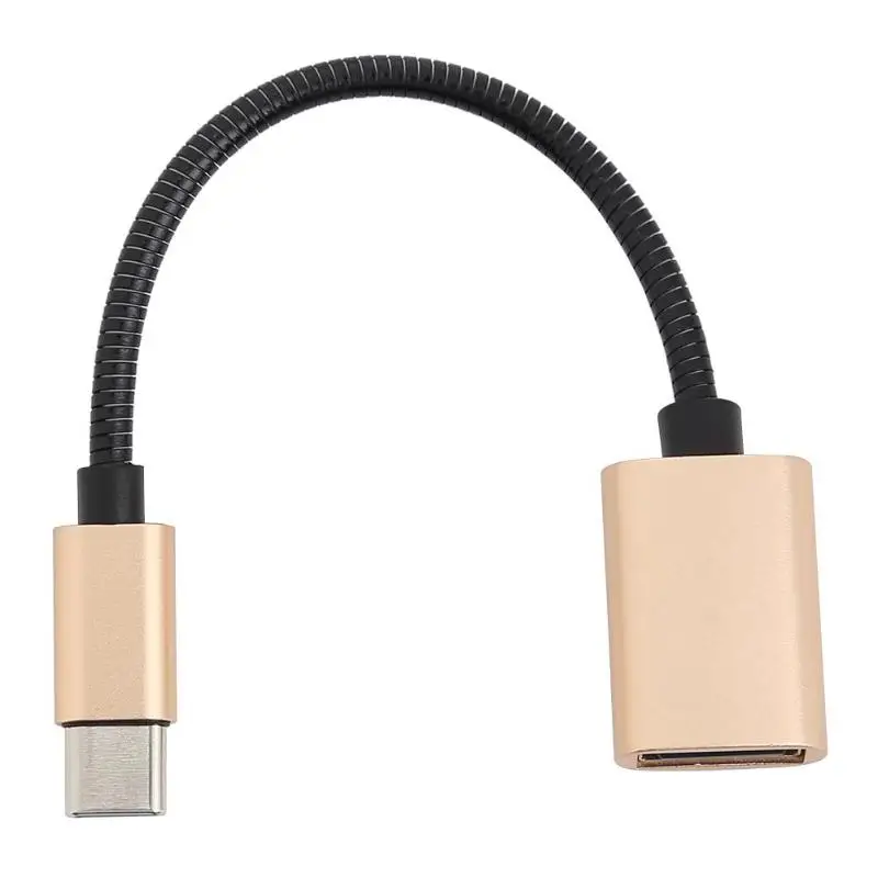 Gold Портативный 14,5 см USB C адаптер для телефона OTG кабель type C штекер для USB2.0 Женский кабель для передачи данных Подключение периферийных устройств, таких как U диск, мышь - Цвет: Gold