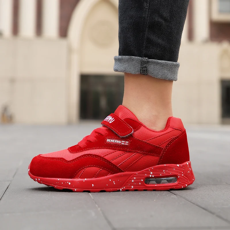 Кроссовки Детские кожаные демпфирующие повседневная обувь для бега мягкая