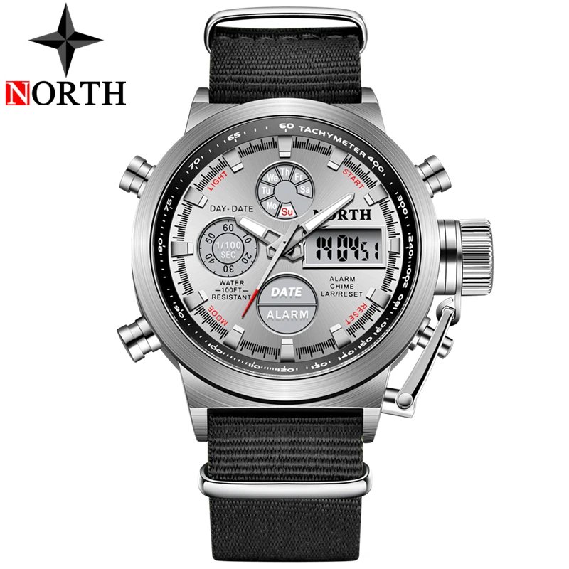 Часы NORTH Luxury Brand Мужские кварцевые модные деловые армейские водонепроницаемые