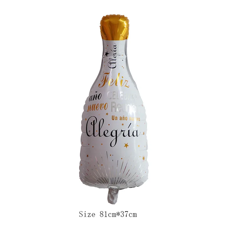 Spanish bottle Новогодние фольгированные шары, бутылка, радужные шары, новогодние украшения, черная звезда, испанский год, вечерние гелиевые шары - Цвет: Spanish bottle