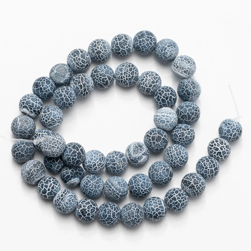 Бусины черного агата из натурального огненного дракона свободные бусины камня с