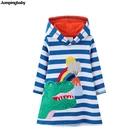 Детское платье с вышивкой в виде динозавров, на осень-зиму