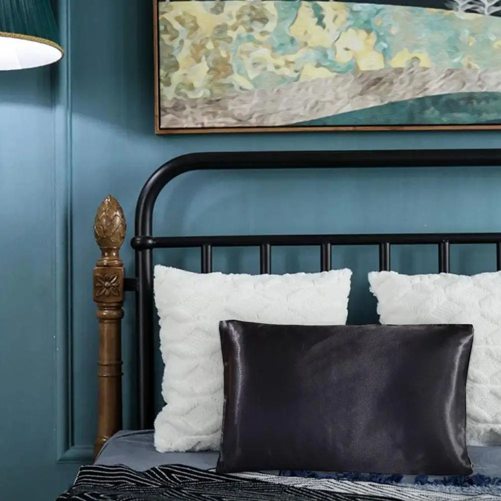 

Queen Standard Silk Satin Pillow Case Bedding Pillowcase Covers Smooth Comfortable Throw Pillow For Bed W1C2