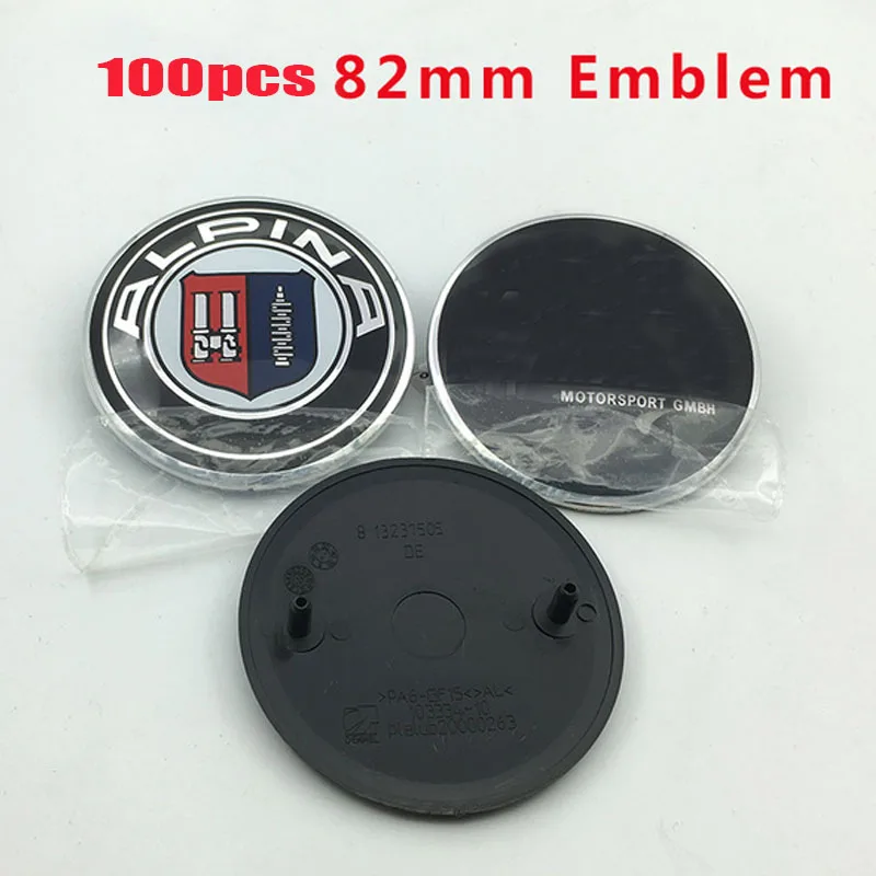 

For Body KIT Wholesale 100pcs 82mm ABS Car front bonnet logo boot label trunk badge Auto hood emblem caps Car-styling