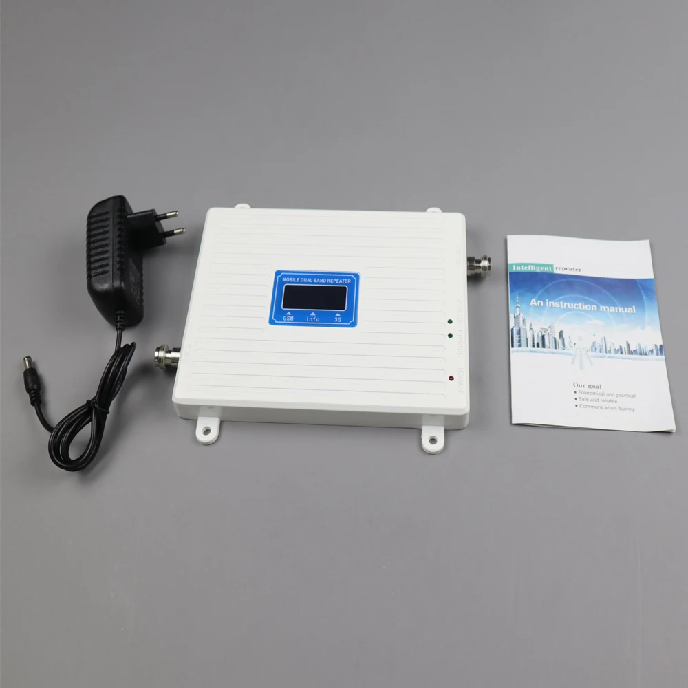 

Full set 900 2100 Mhz dual band 2g 3g repeater gsm 3g mobile phone signal booster Amplifier with indoor outdoor antenna