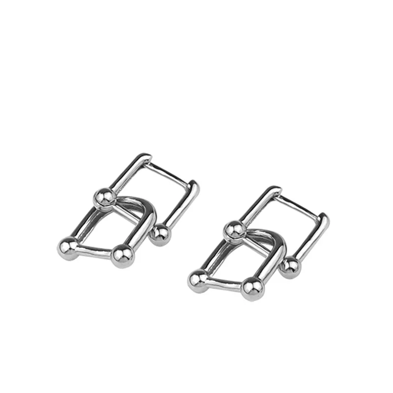 

SIPENGJEL Fashion Punk Ins Hoop Earrings Gold And Silver Color simple Pendant Earrings For Women Hip Hop Jewelry