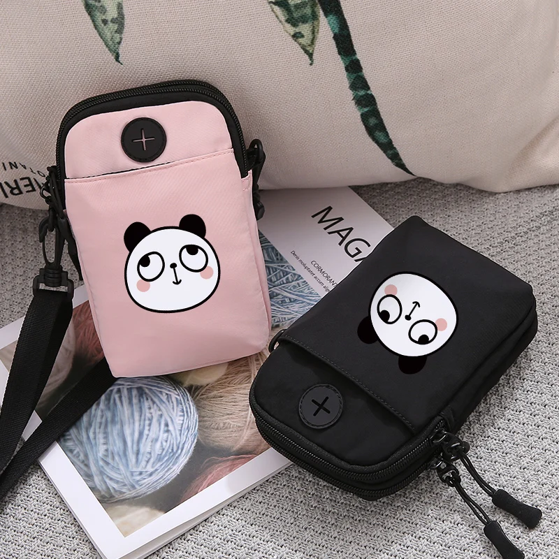 2019 Cute Cartoon Panda Design Women 's Handbag Messenger Bags High Capacity Quality Double Zipper Shoulder Phone Keys Cards Bag | Багаж и