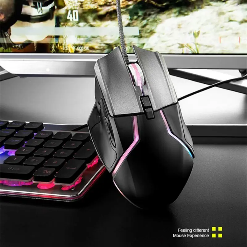 6400 dpi Макросъемка 8 кнопок RGB Магнитная мышь Проводная игровая usb |