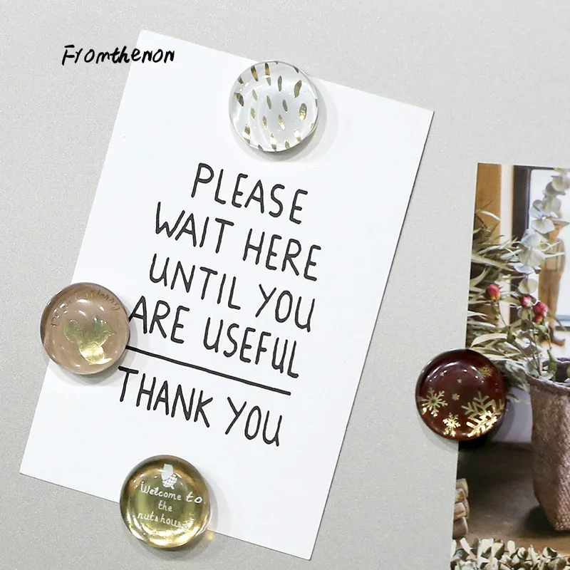 Рождественская белка стеклянные магниты белая доска большой палец детские