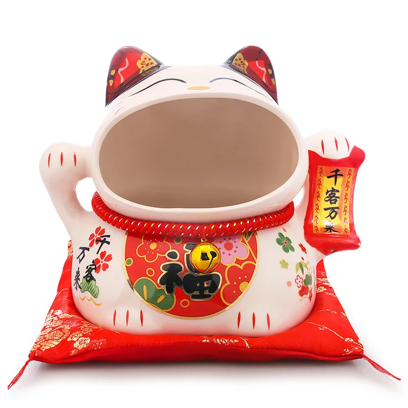 8 дюймовая керамическая коробка для конфет Maneki Neko копилка денег с кошечкой банка