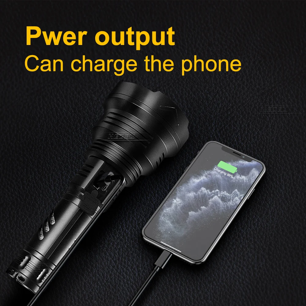 Супер мощный Светодиодный фонарик Фонарик High Power Type-C Быстро перезаряжаемые