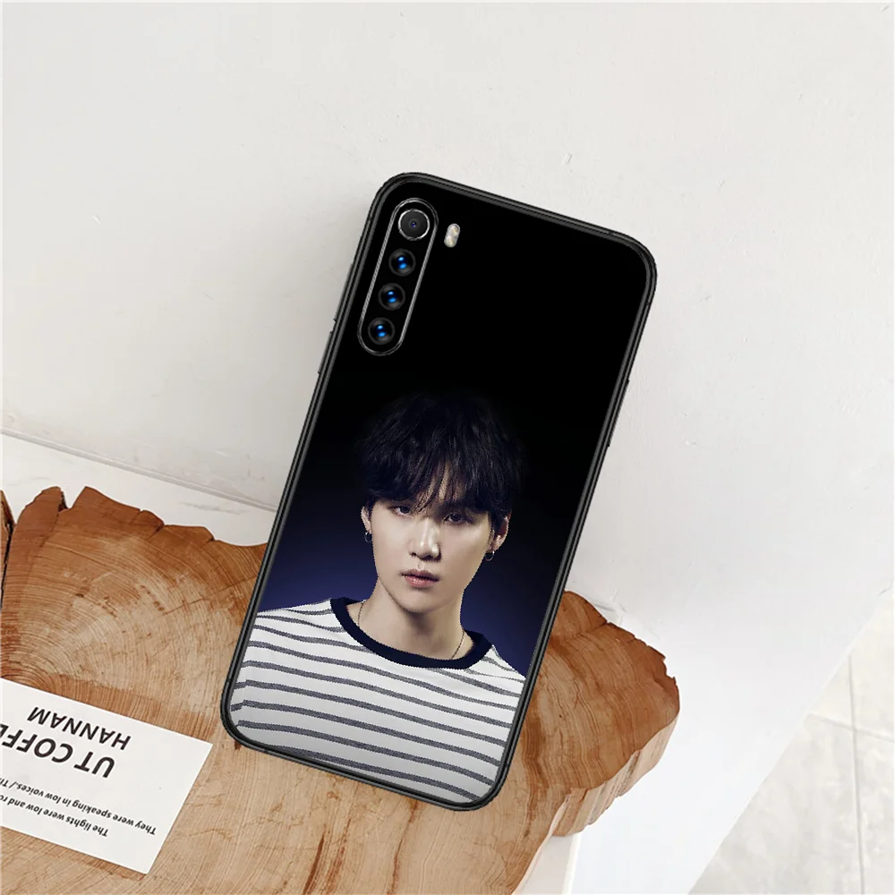 

Bangtan Boys SUGA Phone Case For Xiaomi Redmi Note 7 8 8T 9 9S 4X 7 7A 9A K30 Pro Ultra black Funda Painting Bumper Soft Cell