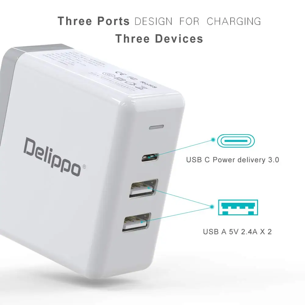 Зарядное устройство USB C 65 Вт QC 3 0 в 1|Зарядные устройства| |