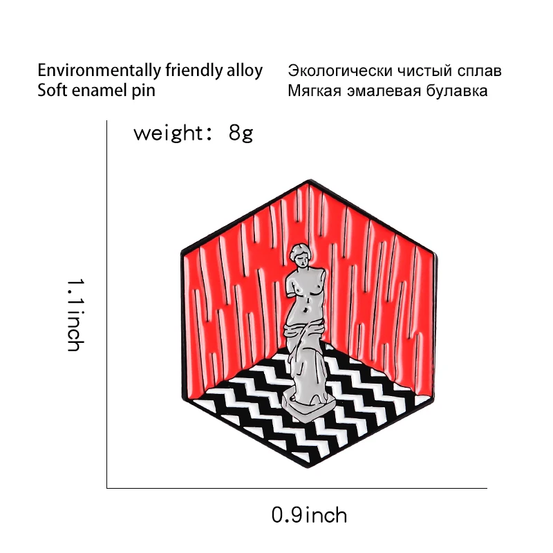 Статуя богини металлическая брошь с эмалью Венера старинная греческая