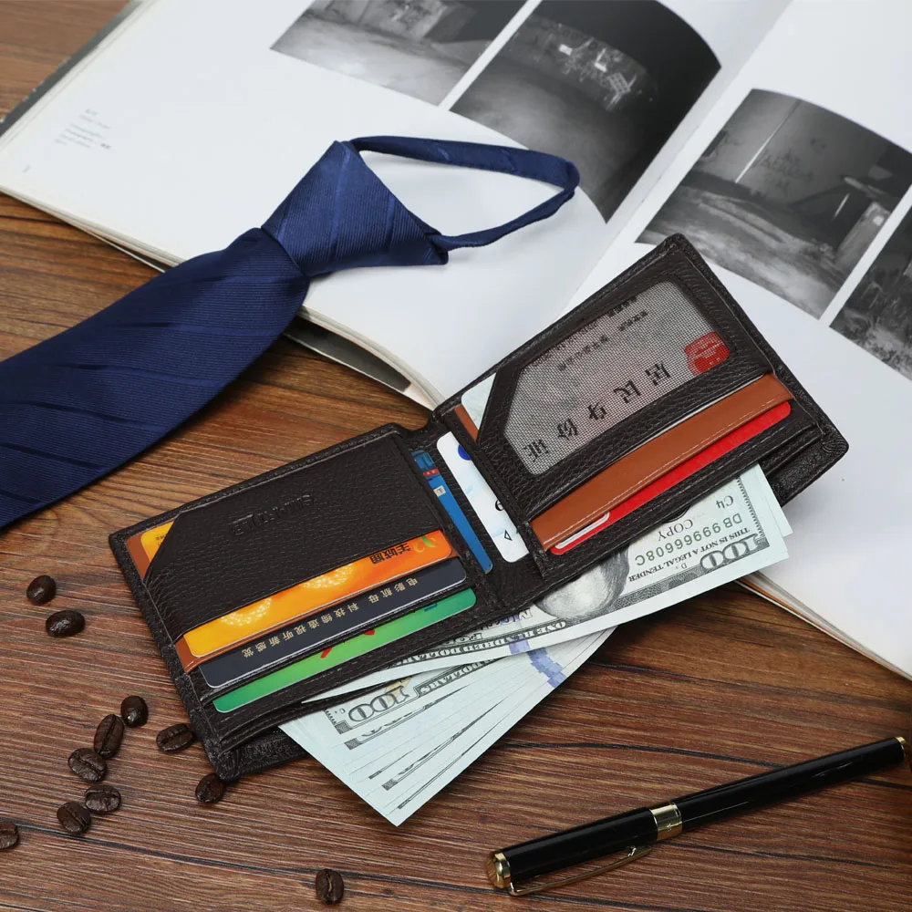 Умный мужской кошелек из натуральной кожи с функцией защиты от потери|Мужские