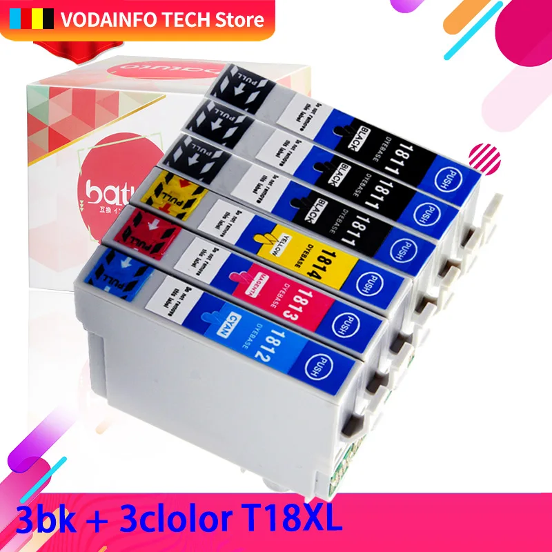 

6PCS 1811 T1811 T 1812 1813 compatible ink cartridge for Epson xp-325 xp-405WH XP-405 XP-215 - XP-412 XP-315 xp XP-212