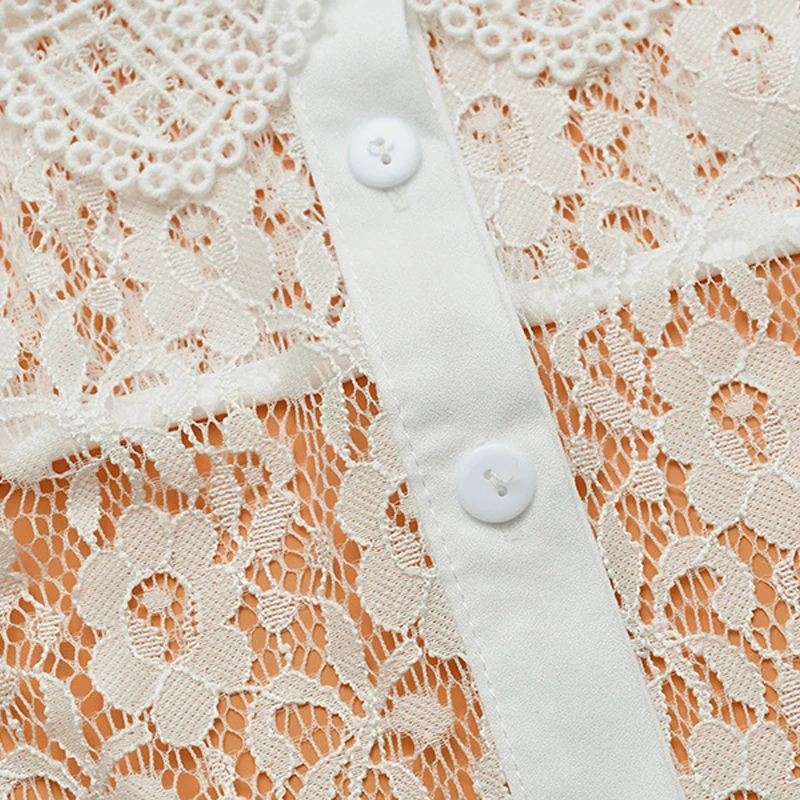 Новинка Женский Белый поддельный съемный воротник хлопковая кружевная рубашка