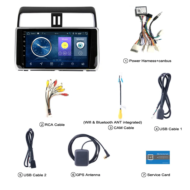 Wanqi 10 1 дюймовый полноэкранный автомобильный аудиосистема плеер Android 8 для Toyota Prado