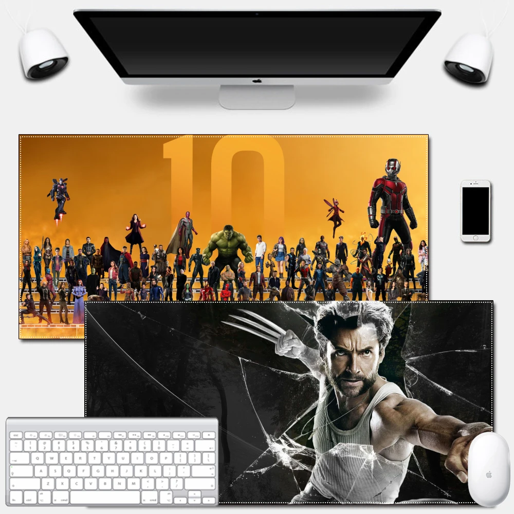 

Large Size Disney Anti-Slip Mouse Pad Thickened Gamer Mat for Gaming Mouse Laptop Desk Marvel Wolverine Fight cool