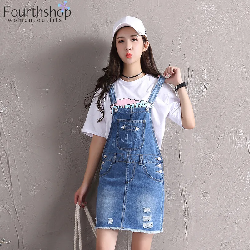 Женский джинсовый сарафан на подтяжках повседневный комбинезон без рукавов с