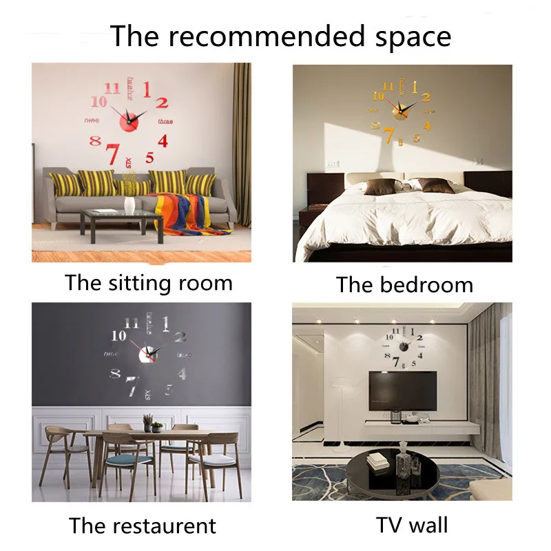 

Decorative Wall Clock Mechanism Modern Design Home Living Room Bedroom Decoration Needle Display Multicolor Clock Wall Decor