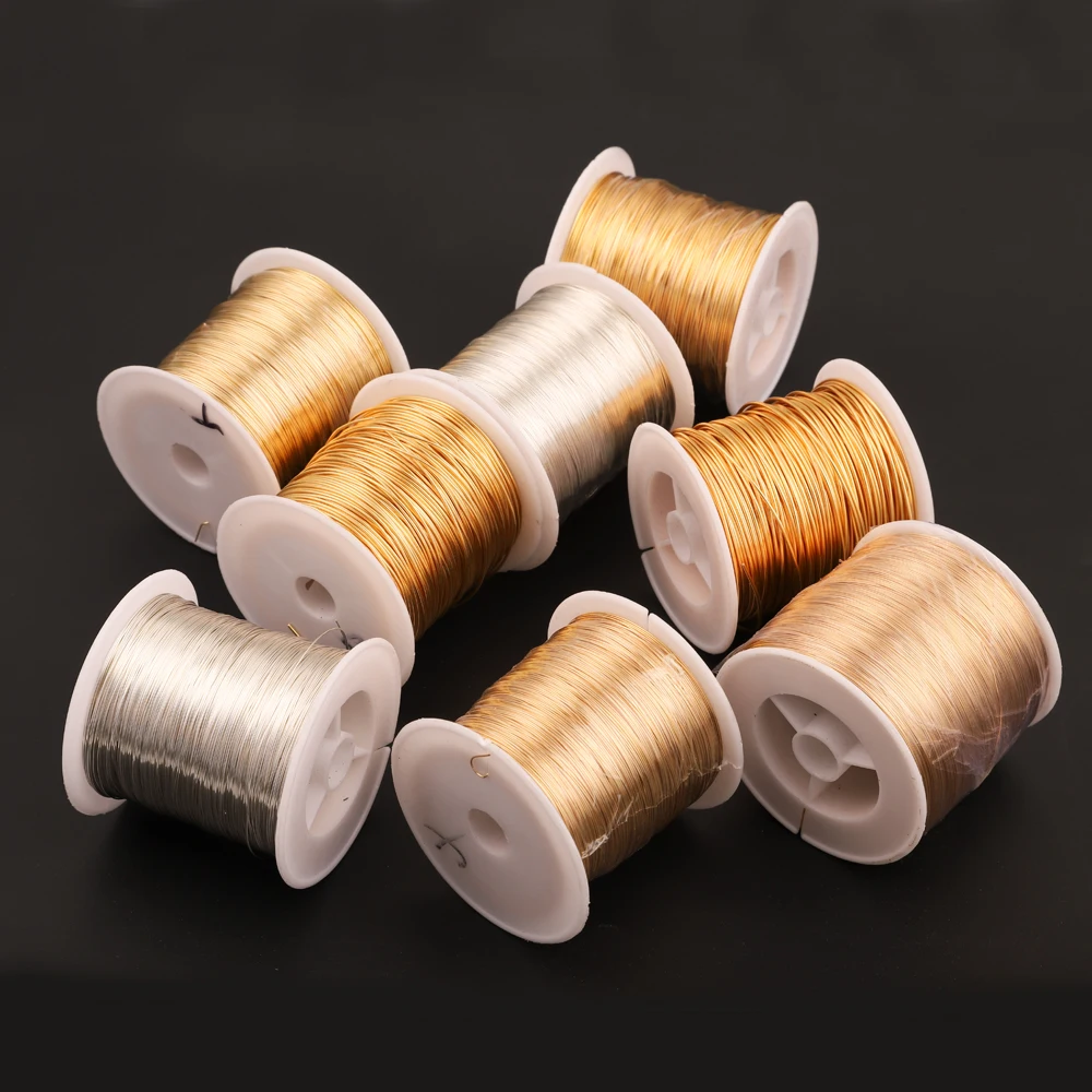 Brass Copper Wires 0.3/0.4/0.5/0.6/0.8/1.0 MM Width Handmade DIY Jewelry Bracelet Necklace Making Bead Wrapping Hair Accessories | Украшения