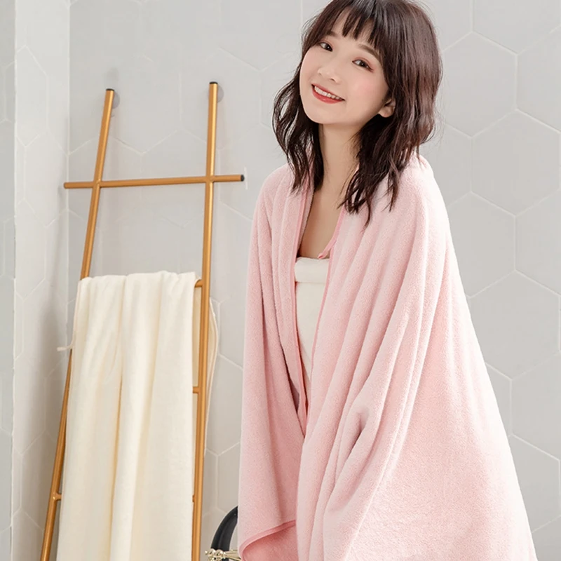 

2Pcs Luxury Super Large Towel Set High Absorbent Soft Bath Towels and Face Towels Coral Fleece Shower Face Towel Bath Supplies