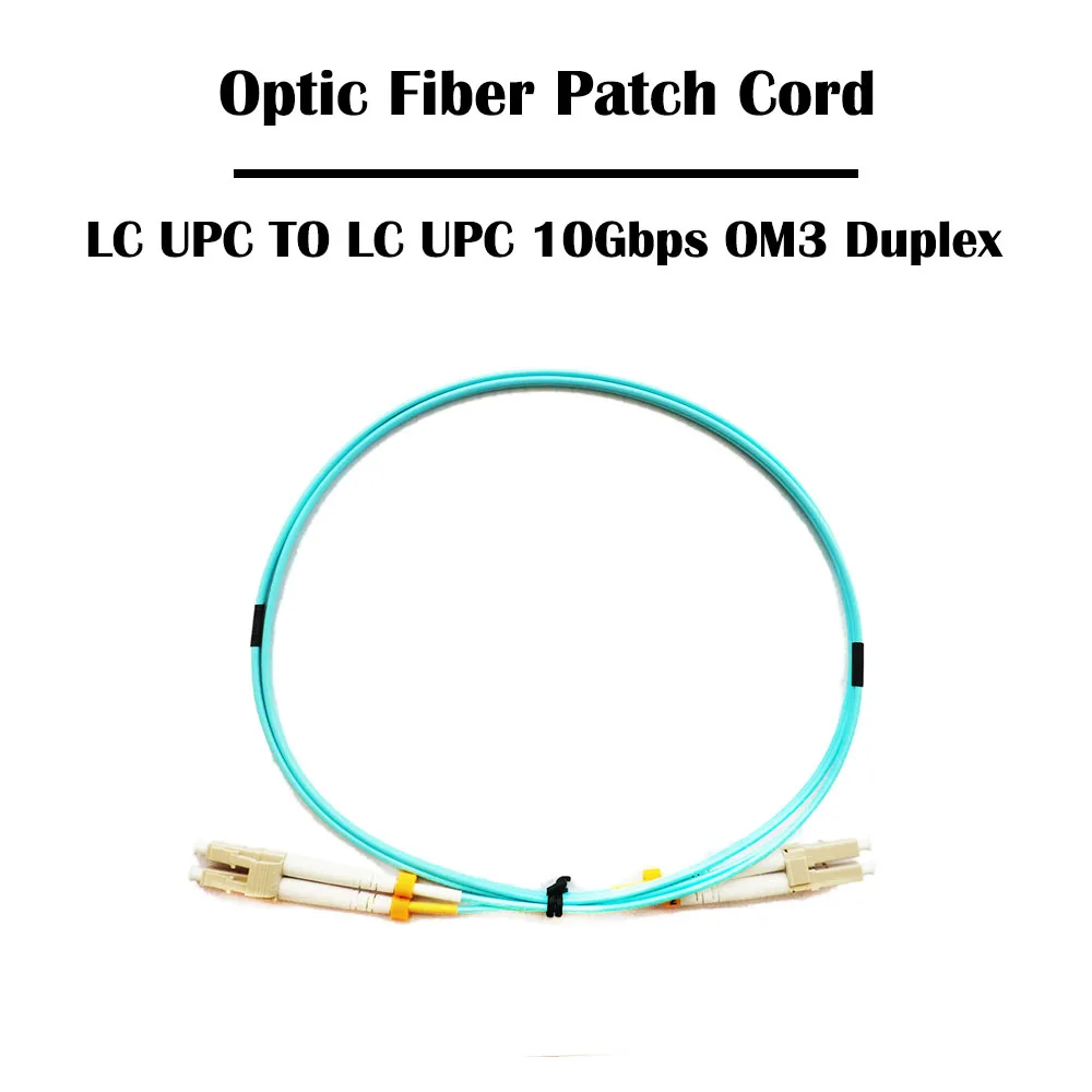 Оптоволоконный патч корд дуплексный 1 0 м LC UPC до 10 Гбит/с OM3/ 40 OM4 мм 50/125 2 мм|lc to lc|fiber