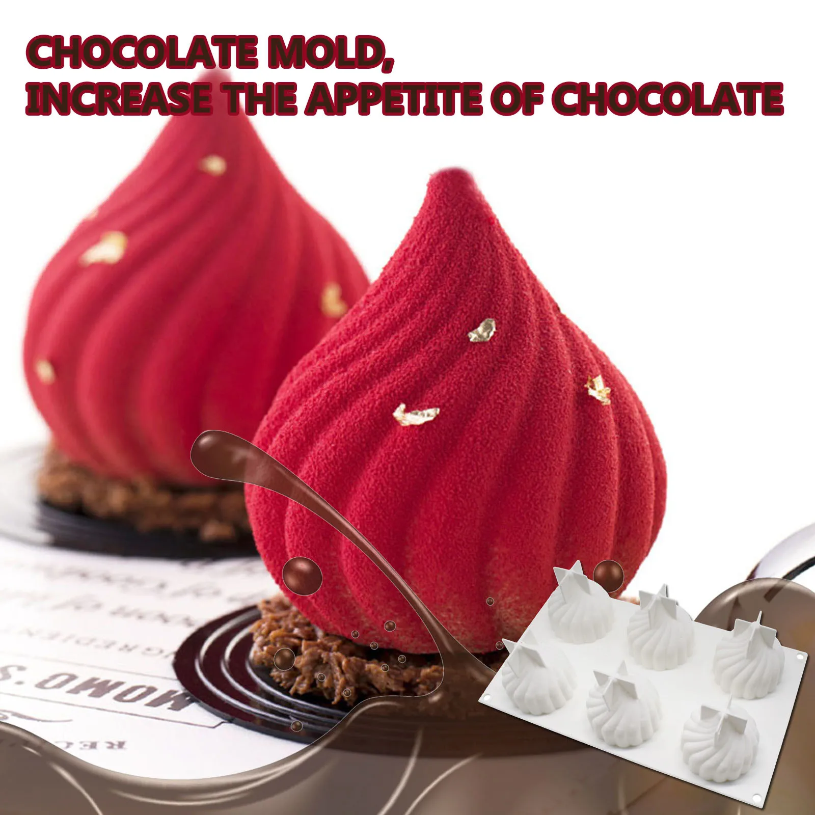 1pc6 даже силиконовая форма для выпечки в форме цветка Вихрь шоколадные конфеты