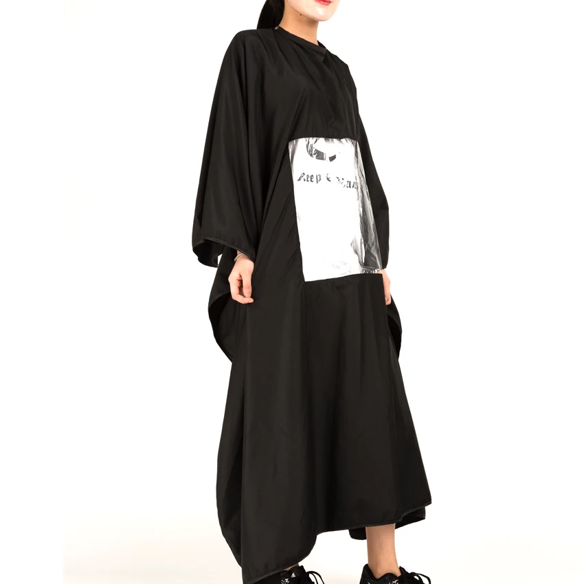 Черная Водонепроницаемая накидка для парикмахерской взрослых квадратная