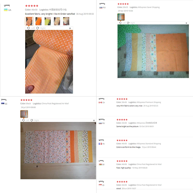 7 шт./лот несколько Цвет хлопок Ткань цветочные и точки Дизайн для Текстиль дома