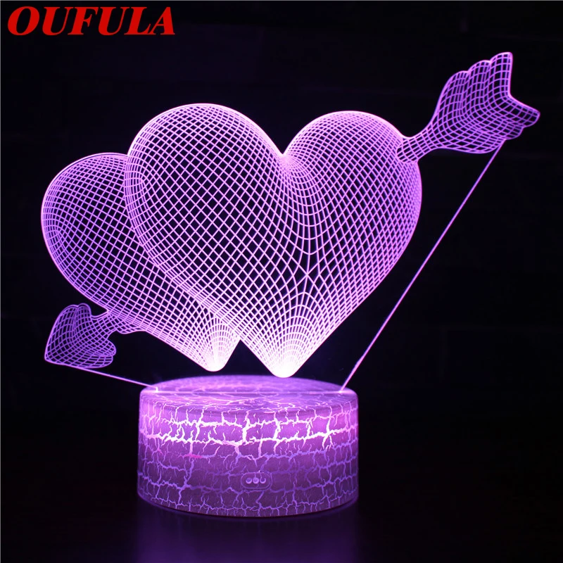 Ночники светодиодные новинка 3D лампа милая игрушка подарок 7 цветов абстрактная