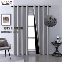 dk modern 100 blackout curtains for living room bedroom waterproof garden thick cortinas drapes gazebo window decor panels