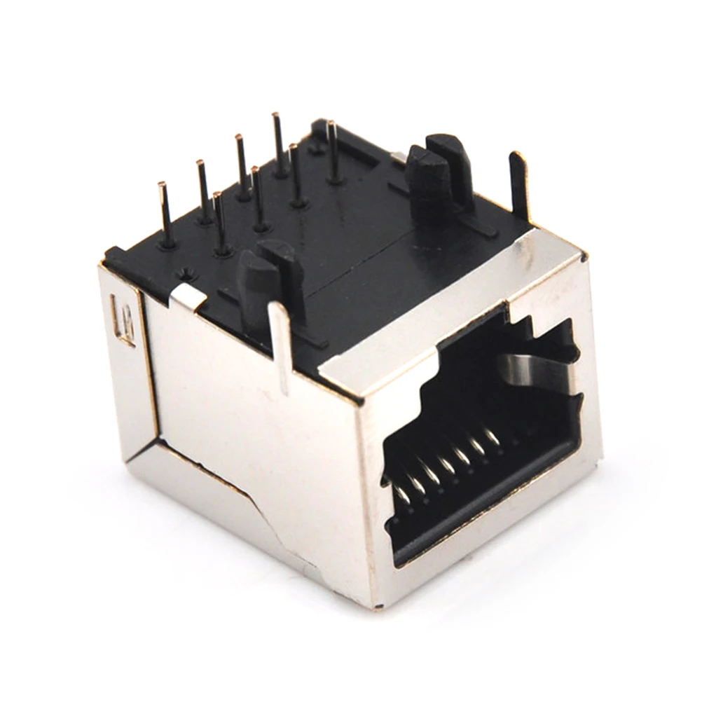 10 шт./компл. сеть Ethernet 8P 8C розетка разъемы 8Pin монтаж печатной платы RJ45 8P8C один