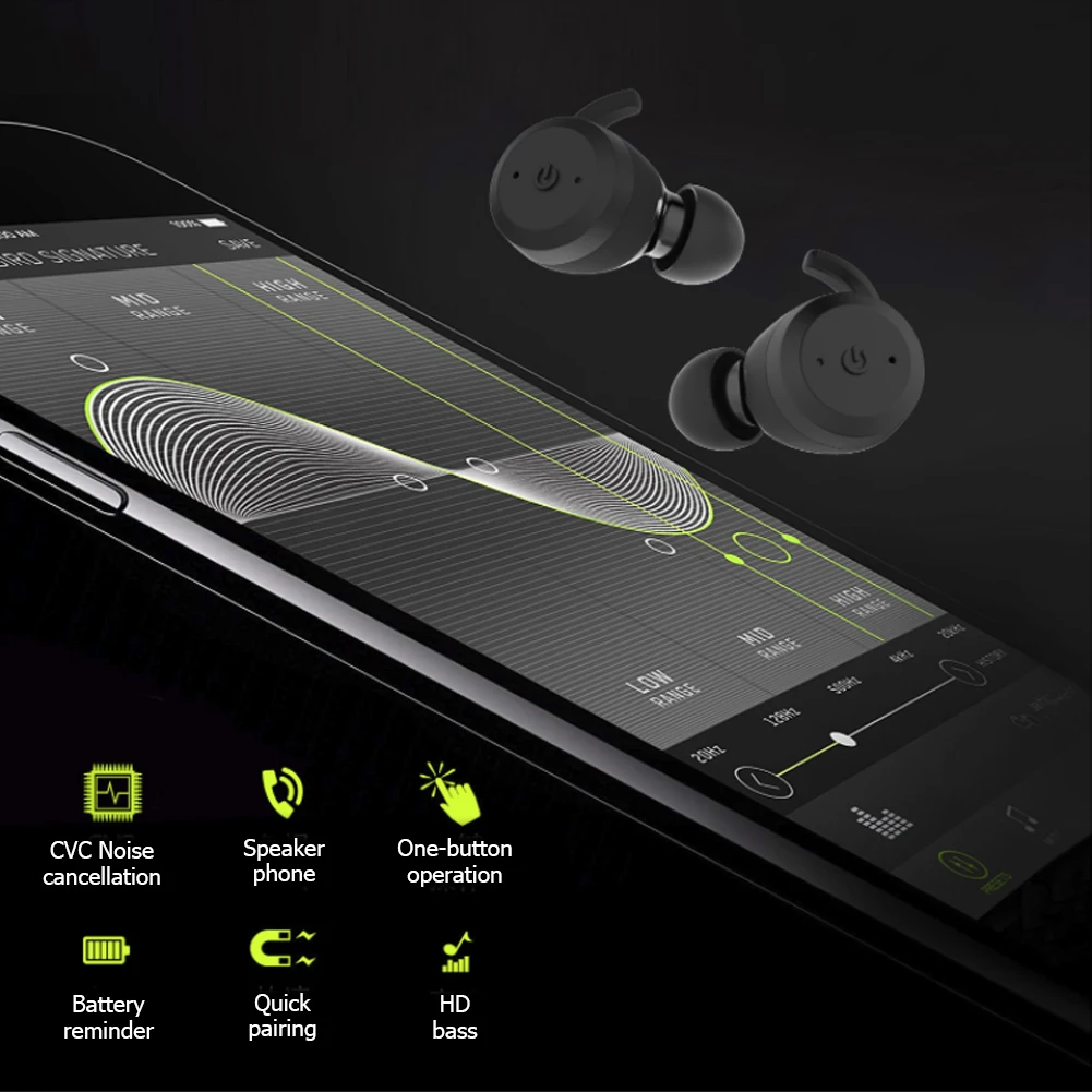 5,0 Bluetooth гарнитура TWS беспроводные наушники водонепроницаемые наушники с шумоподавлением подходят для альпинизма плавания пешего туризма