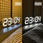 3D светодиодные цифровые настенные часы с отображением даты и времени по Цельсию ночник настольные часы будильник из гостиной