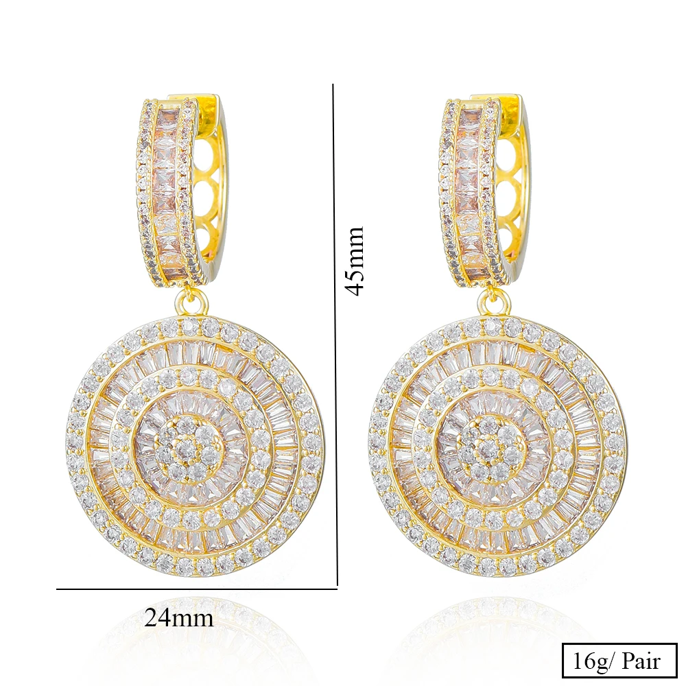 

KellyBola Gorgeous Shiny Round Drop Earrings for Women Girl Bridal Wedding Fashion Romantic Cute Jewelry Gift High Quality New