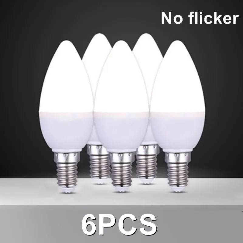 

6Pcs/lot led Light bulb E14 E27 LED Lamp Indoor Warm Cold White Light 7W 9W AC220V LED Candle Bulb Home Decor Chandelier