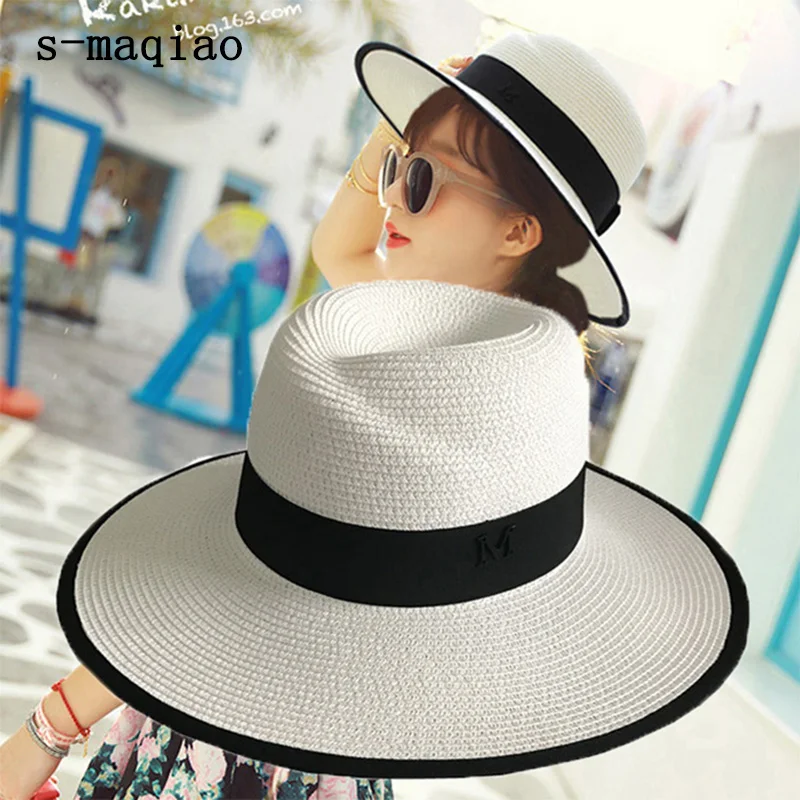 Панама мужская соломенная с широкими полями Повседневная Складная шапка от