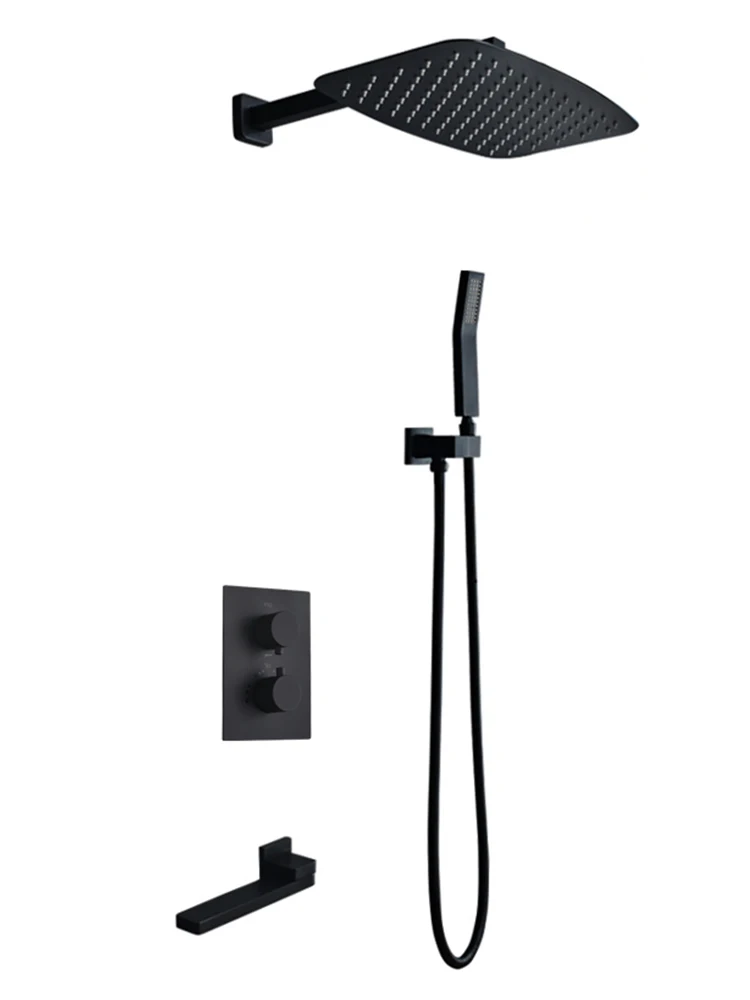 thermostatic bathroom shower faucet in wall brushed gold bath and shower faucet set thermostatic mixer bath and rainfall shower free global shipping