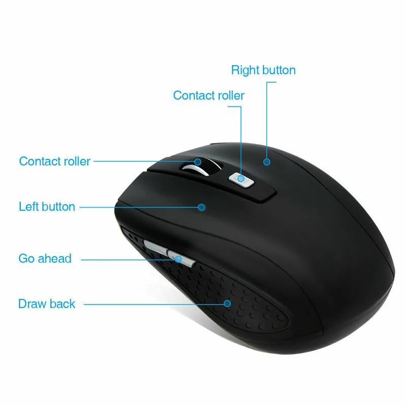 2 4 ГГц Беспроводная оптическая игровая мышь Мыши с usb приемником для ПК ноутбука