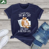 i work hard so my cat can have a better life t shirt women clothing funny orange cat graphic women shirts 90s unisex girls tops