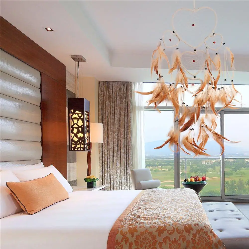 Домашнее украшение Ловец снов с огнями ручные украшения из перьев подарок на