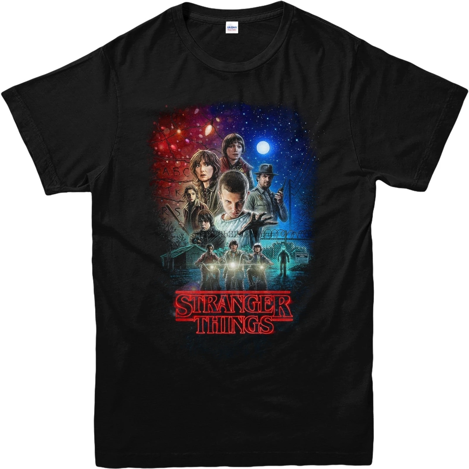 

New Tees Stranger Things T-Shirt Characters Poster T-Shirt