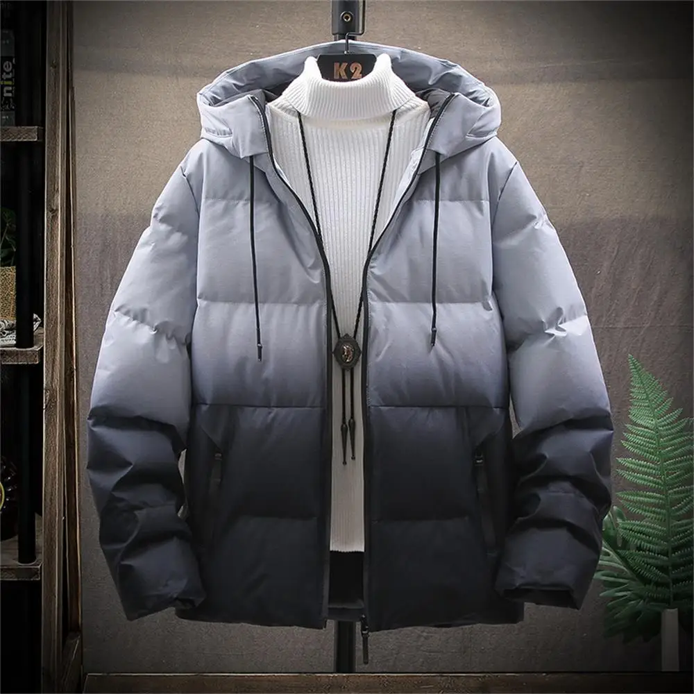 

Winter Jacket Men New Hooded Thick Warm Cotton Jacket Fashion Gradient Color M-5XL Casual Windproof Parka Men Chaqueta Hombres