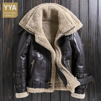 winter women genuine leather wool liner warm motorcycle jacket fashion shearling real fur sheepskin coat female bomber jacket
