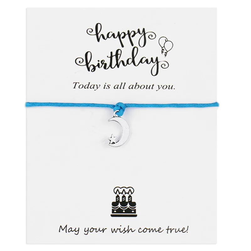 День рождения торт Амулеты карты с браслетом Ручной Работы Сплав Висячие тканые