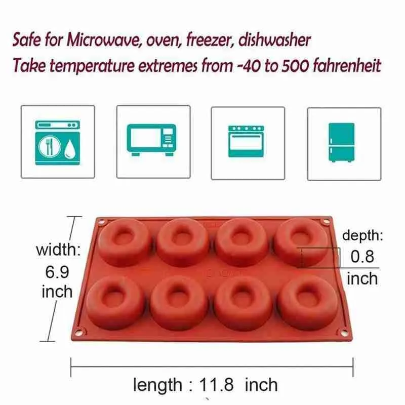 

8 cavity silicone mold Cupcake Baking Mold For Cake DIY Cookie Doughnut Molds Pans Chocolate Biscuit N2B6