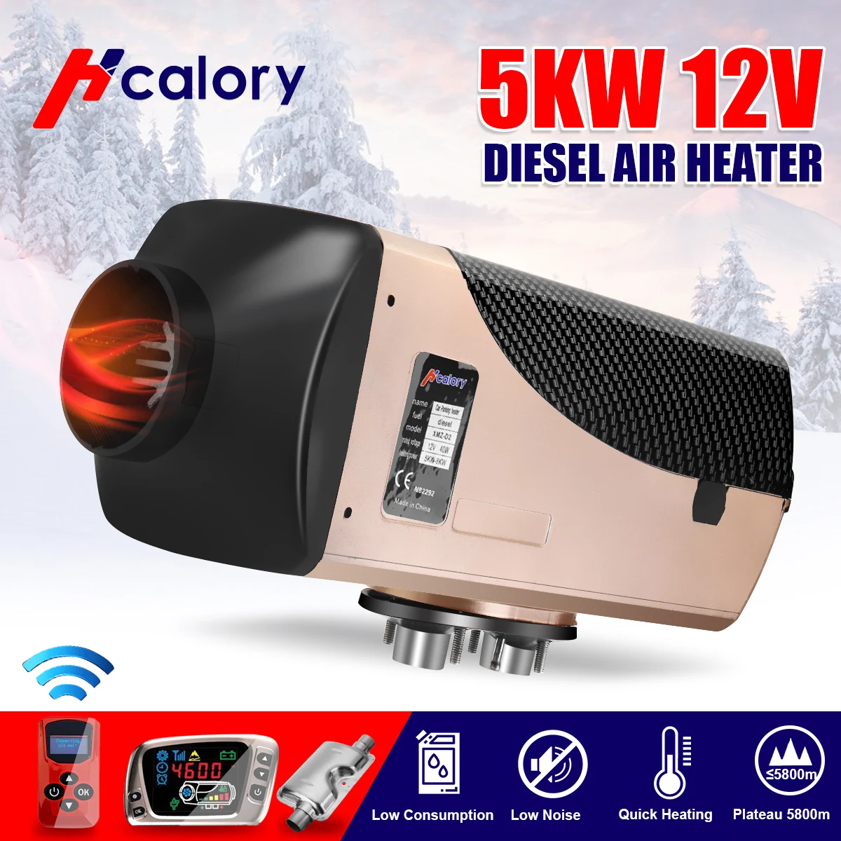 Воздушный дизельный Обогреватель 5000 Вт 12 В автомобильный обогреватель с одним